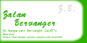 zalan bervanger business card